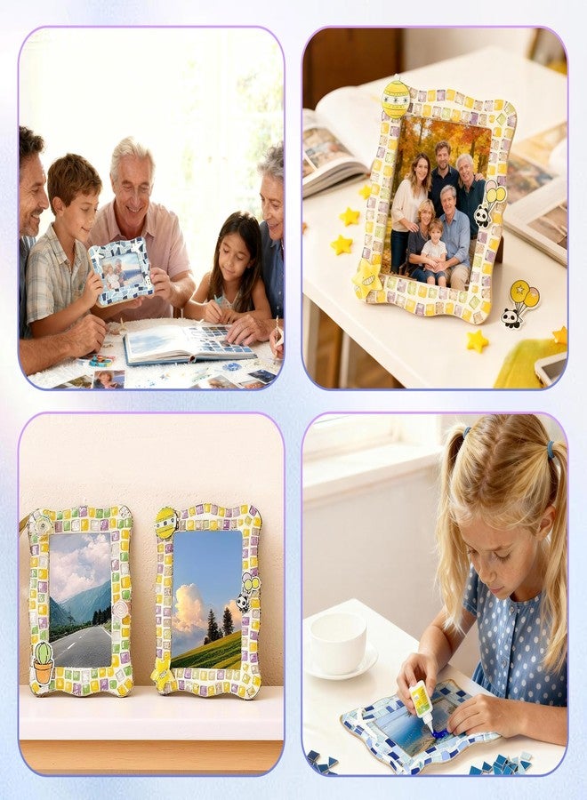 Adboros 4 PCS Mosaic Photo Frame Craft Kit, DIY Arts & Crafts for Kids Frame Kit, Great Birthday Gifts for 5-12 Year Old Holiday Christmas Gift Arts and Crafts Gifts - Image 5